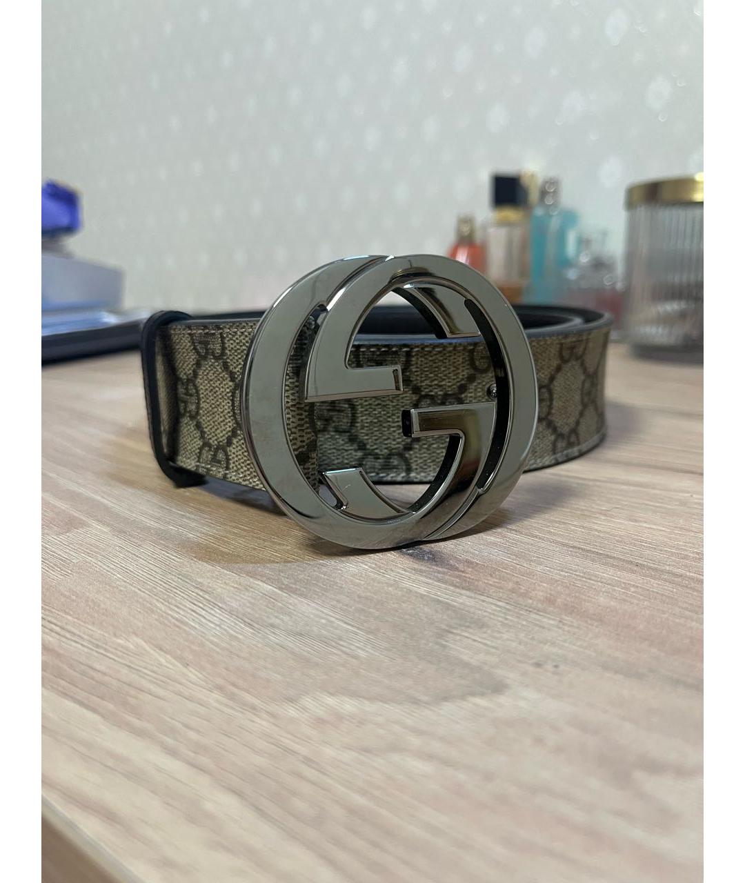 GUCCI Бежевый кожаный ремень, фото 5