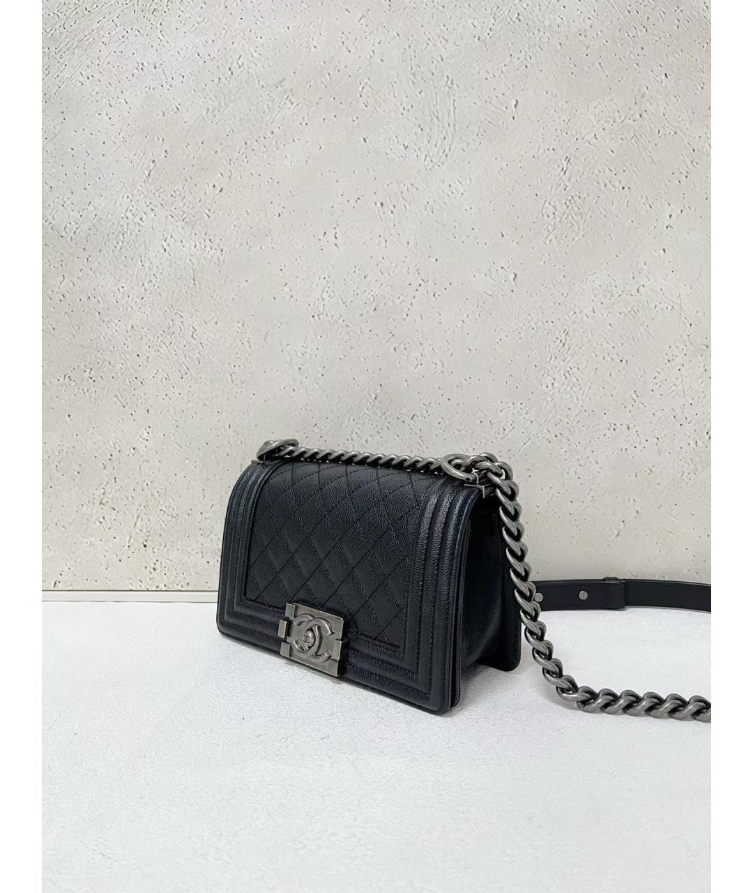 CHANEL Черная кожаная сумка через плечо, фото 3