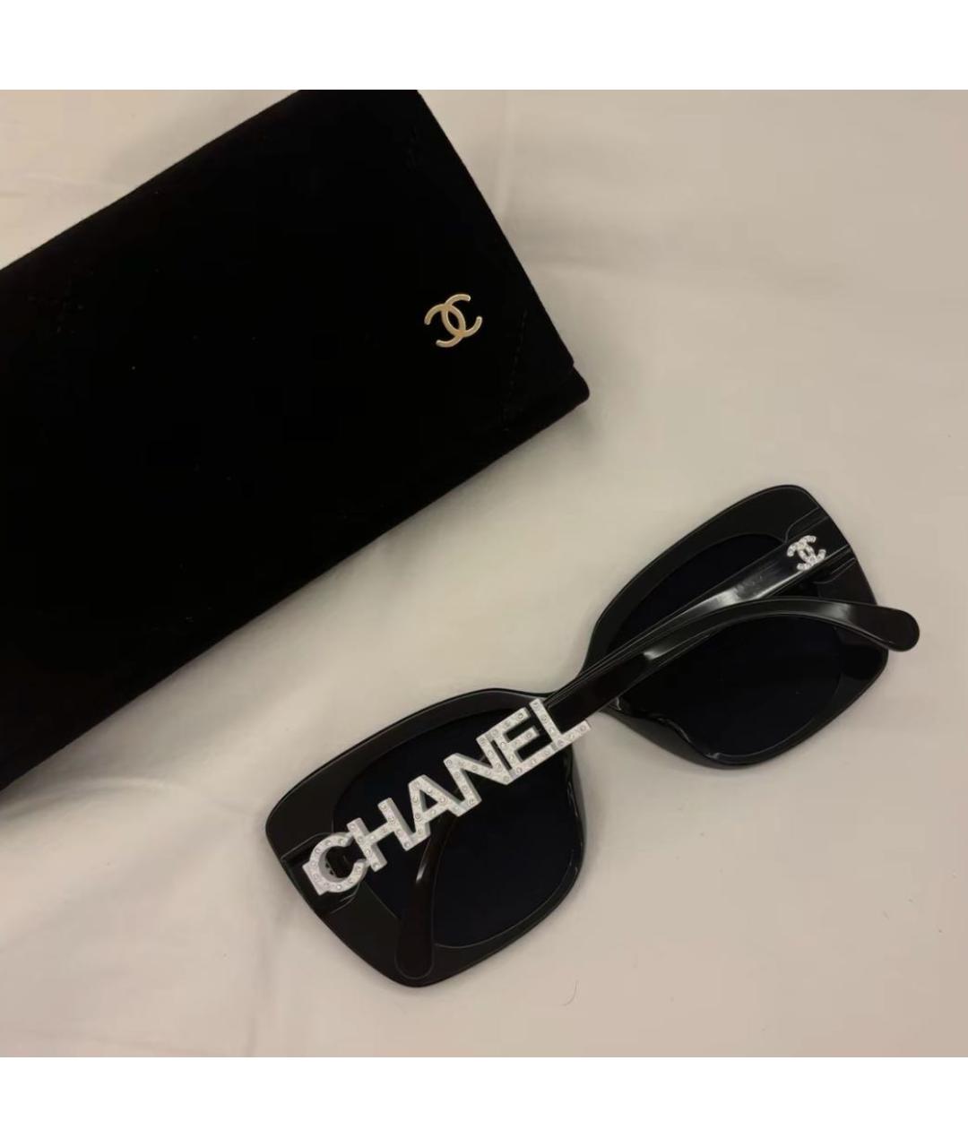 CHANEL Черные пластиковые солнцезащитные очки, фото 3