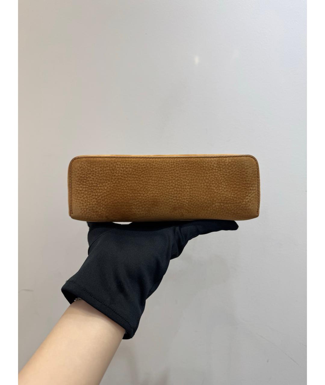 LORO PIANA Коричневая кожаная сумка с короткими ручками, фото 5