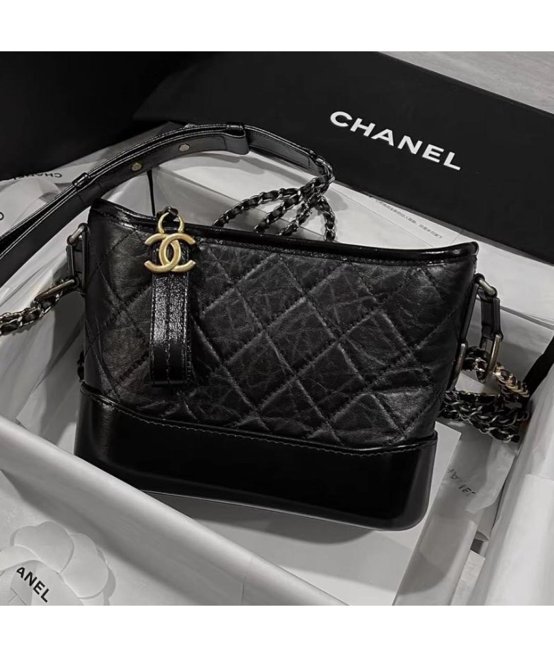 CHANEL Черная кожаная сумка через плечо, фото 4