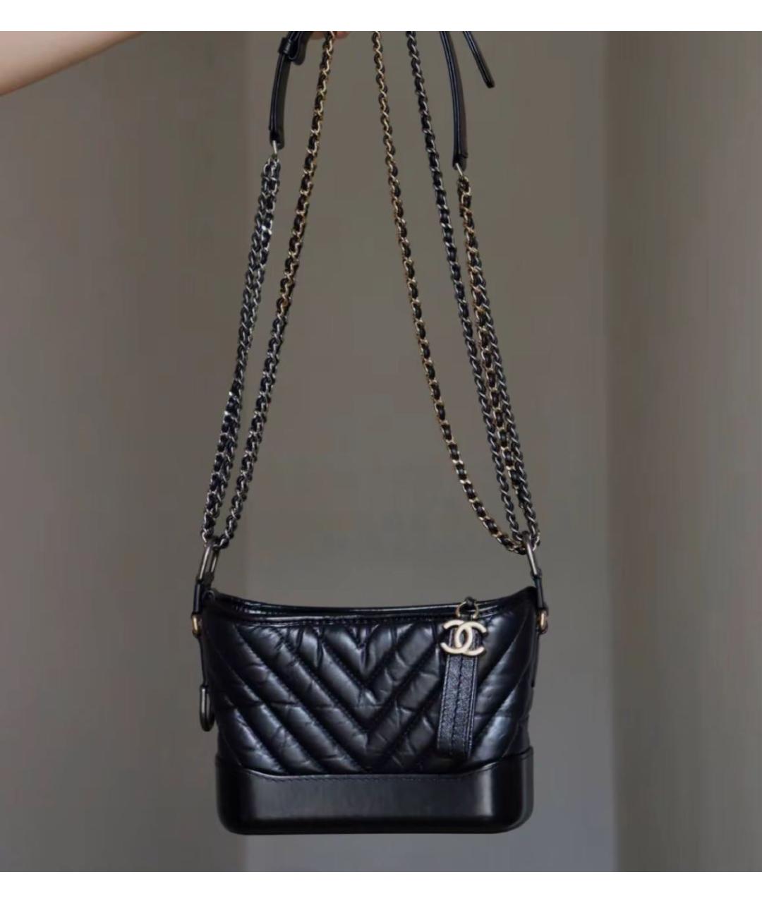 CHANEL Черная кожаная сумка через плечо, фото 3