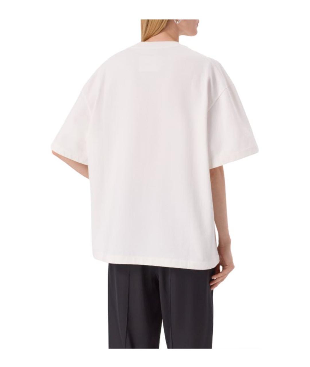 JIL SANDER Белая хлопковая футболка, фото 3