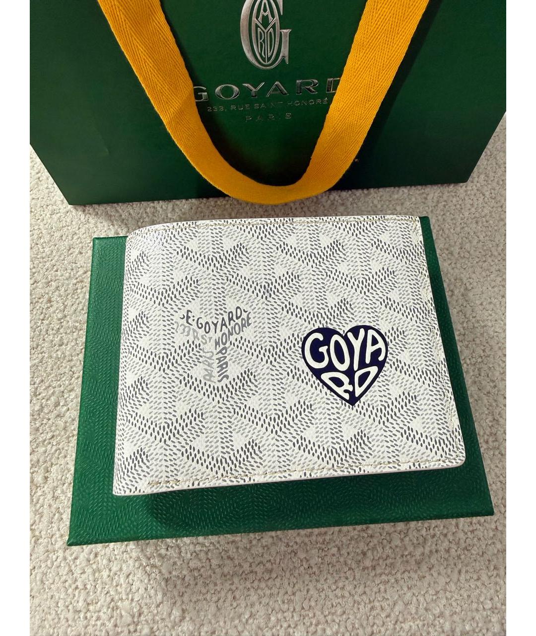 GOYARD Белый кожаный кошелек, фото 7
