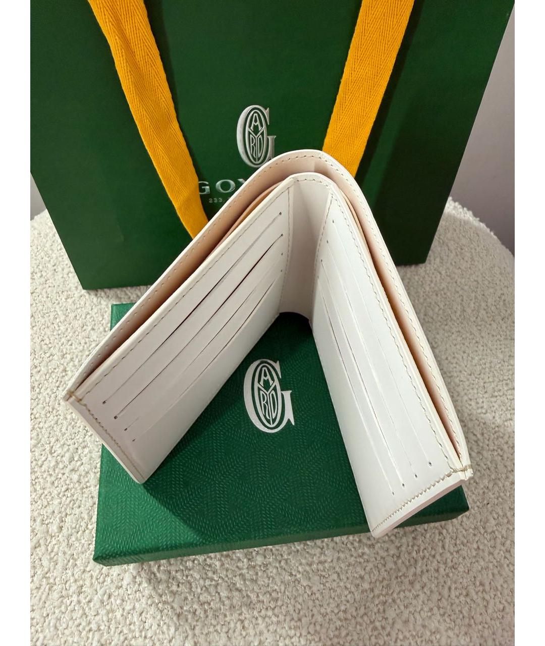 GOYARD Белый кожаный кошелек, фото 4