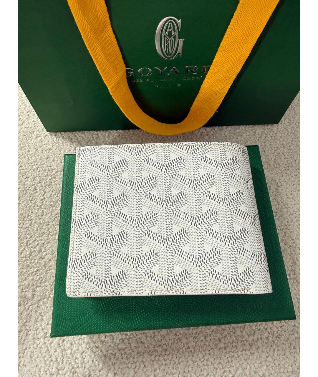 GOYARD Белый кожаный кошелек, фото 3