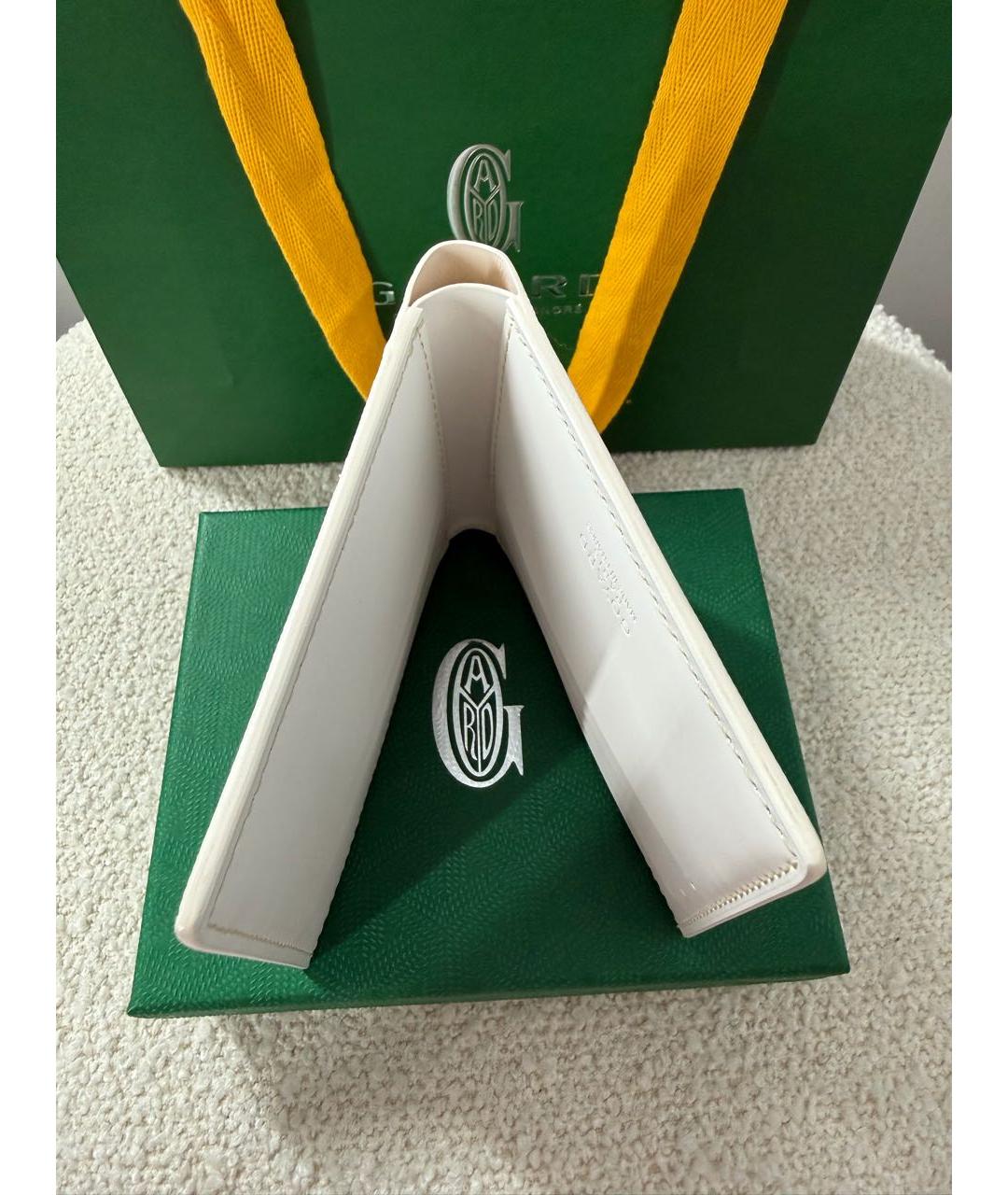 GOYARD Белый кожаный кошелек, фото 6