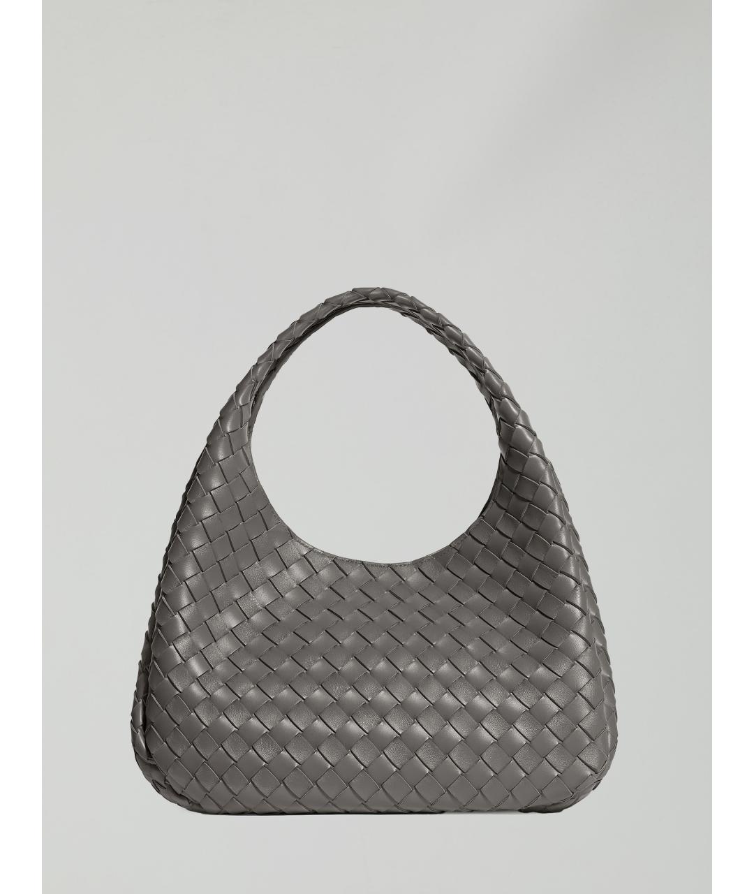 BOTTEGA VENETA Серая кожаная сумка через плечо, фото 4