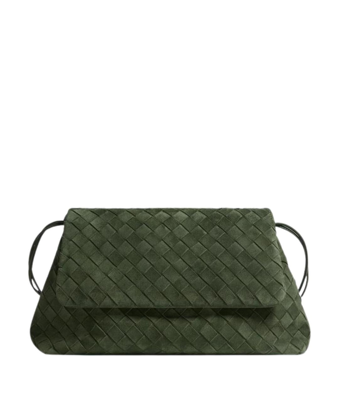 BOTTEGA VENETA Зеленая замшевая сумка через плечо, фото 1