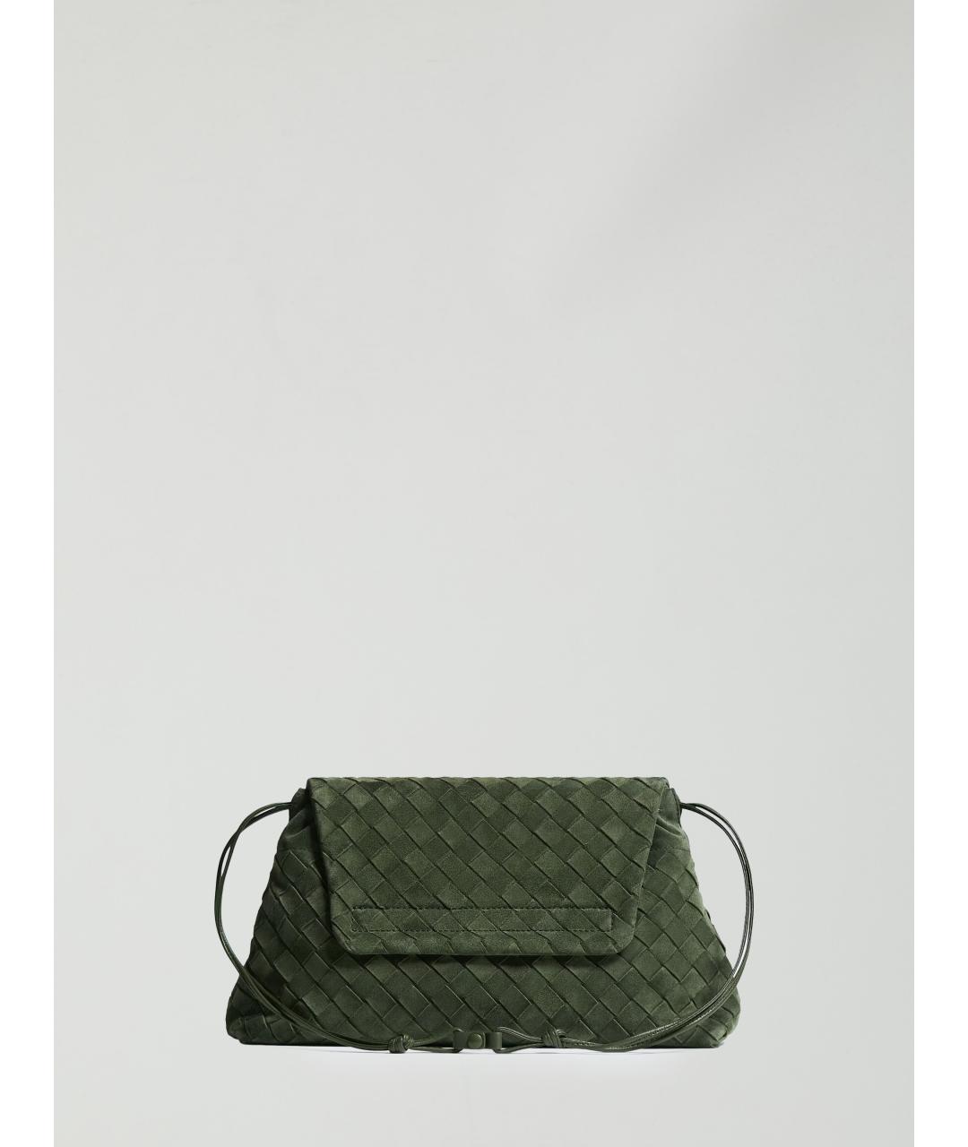 BOTTEGA VENETA Зеленая замшевая сумка через плечо, фото 3