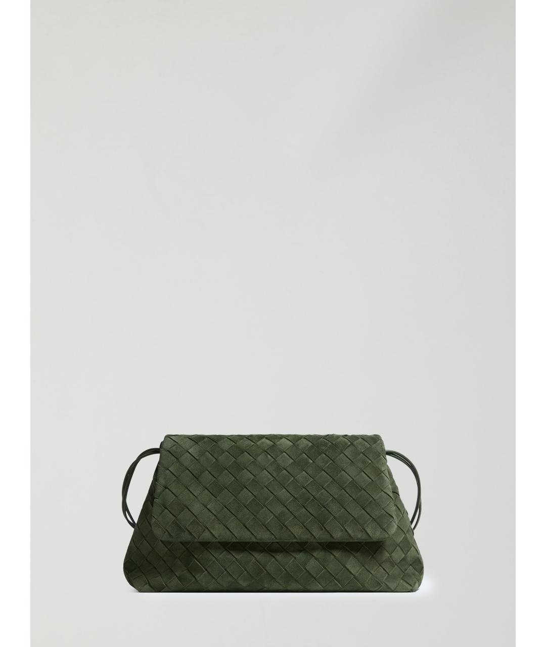 BOTTEGA VENETA Зеленая замшевая сумка через плечо, фото 5