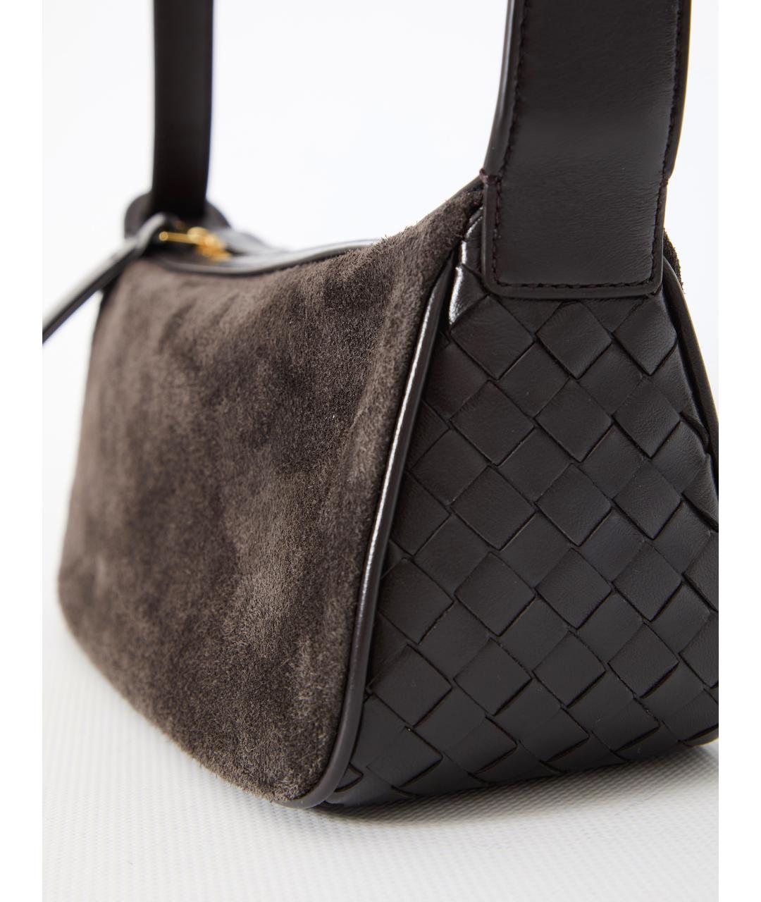 BOTTEGA VENETA Коричневая замшевая сумка через плечо, фото 3