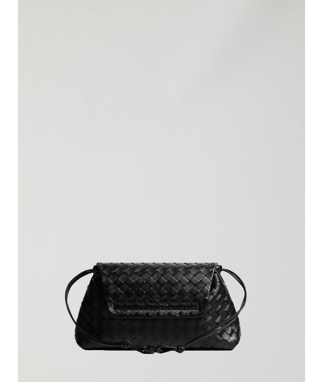 BOTTEGA VENETA Черная кожаная сумка через плечо, фото 3