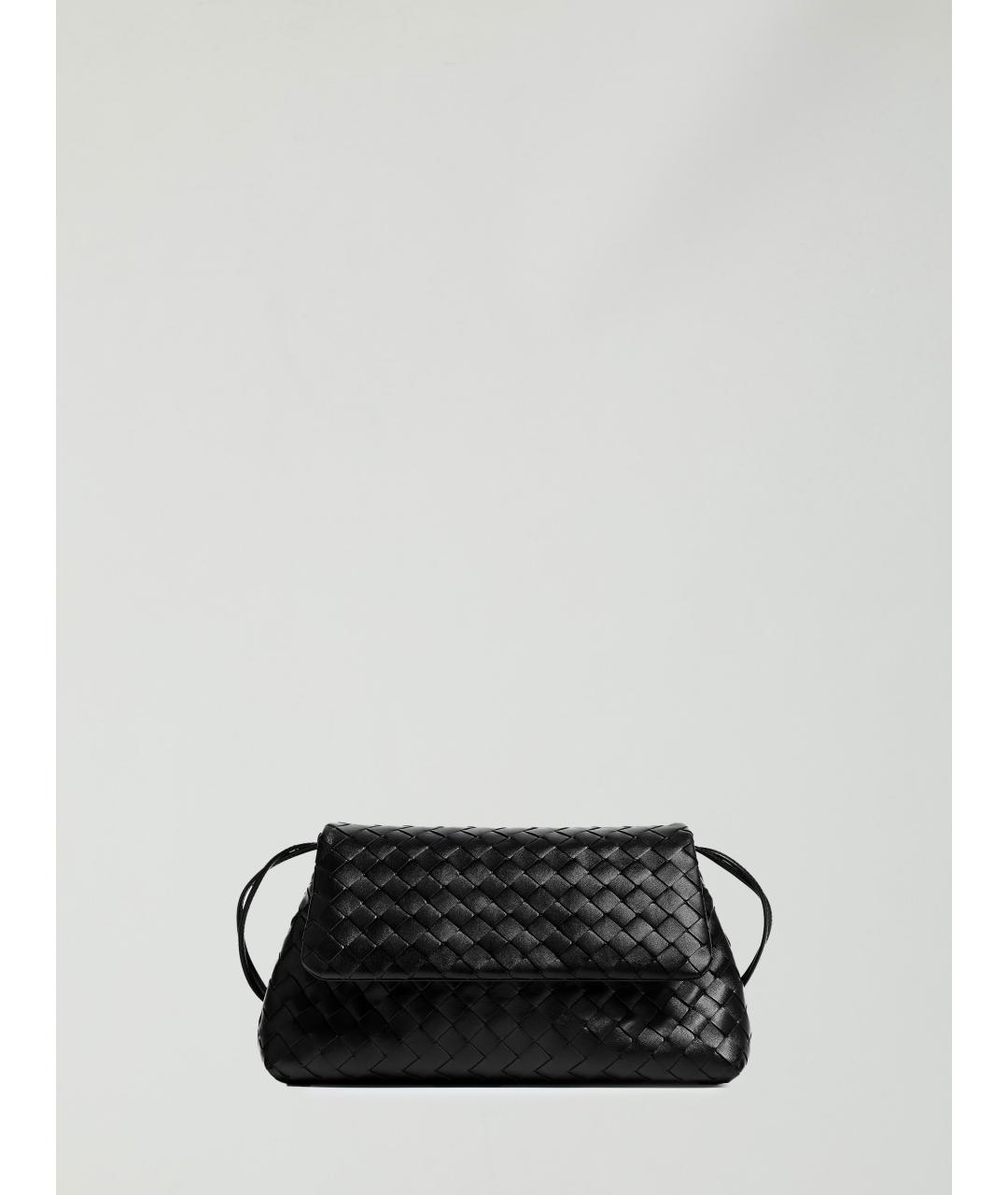 BOTTEGA VENETA Черная кожаная сумка через плечо, фото 5