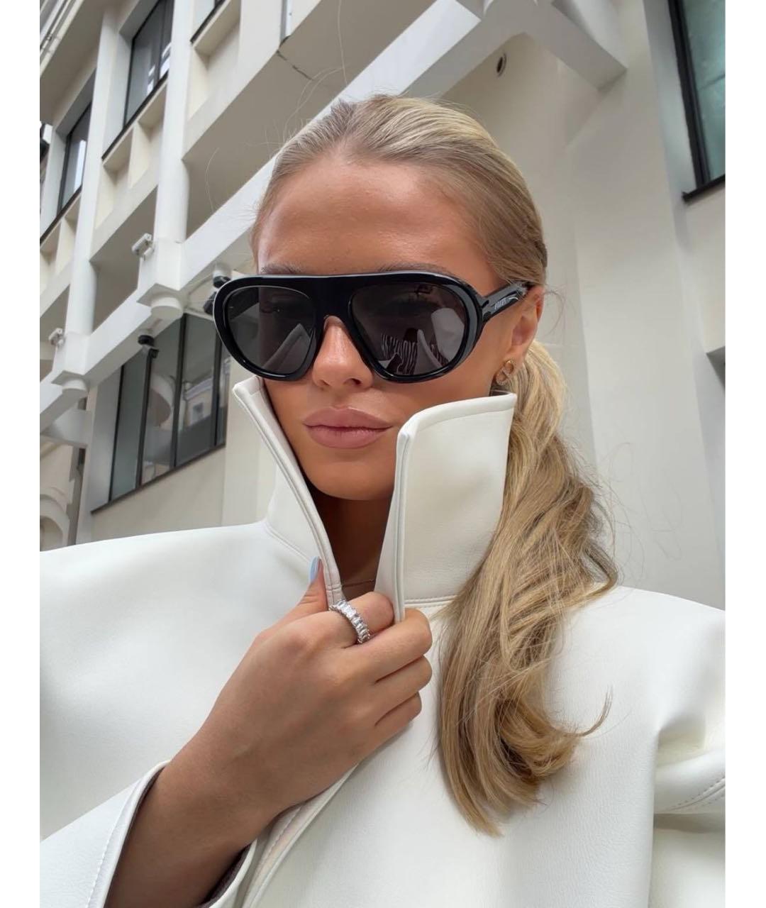 PRADA Черные пластиковые солнцезащитные очки, фото 5