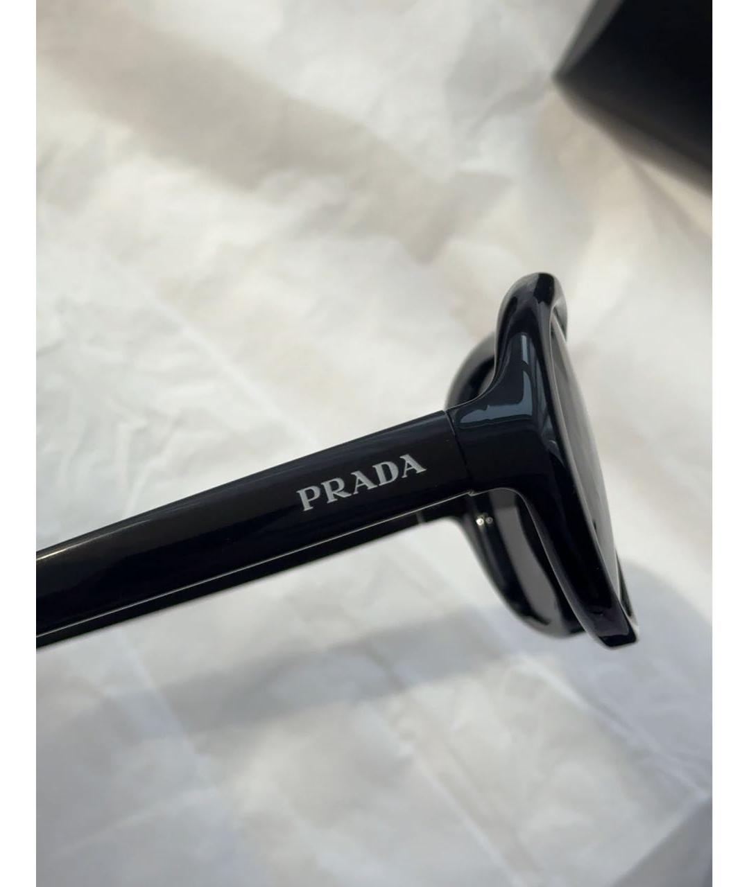 PRADA Черные пластиковые солнцезащитные очки, фото 3