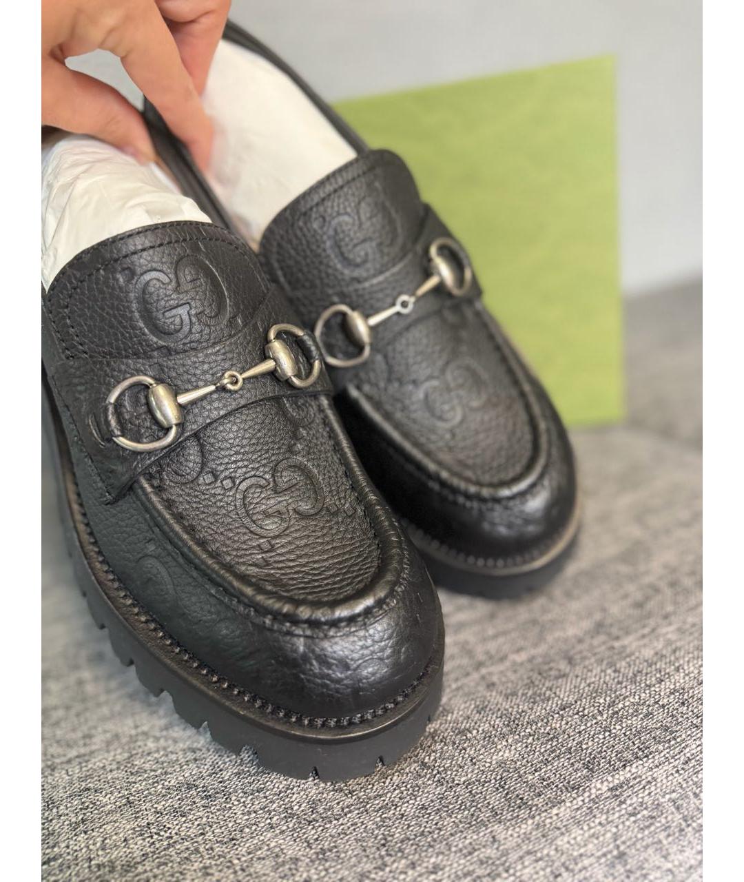 GUCCI Черные кожаные лоферы, фото 4