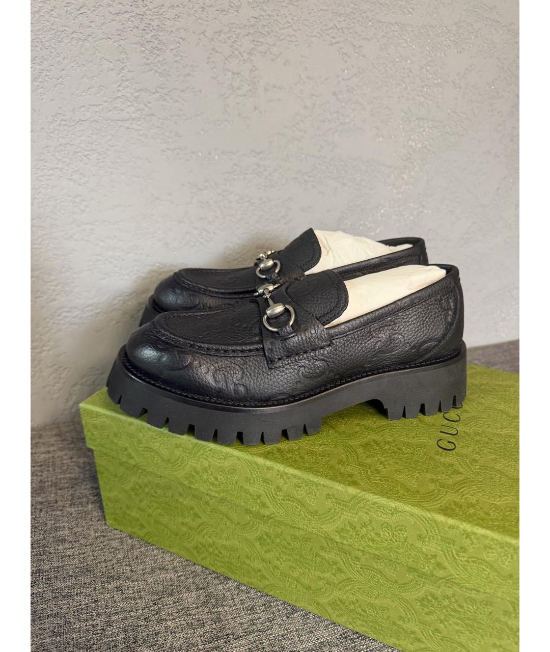 GUCCI Черные кожаные лоферы, фото 7