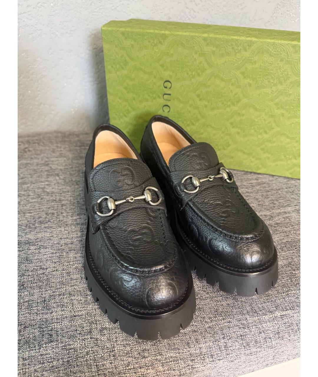 GUCCI Черные кожаные лоферы, фото 2