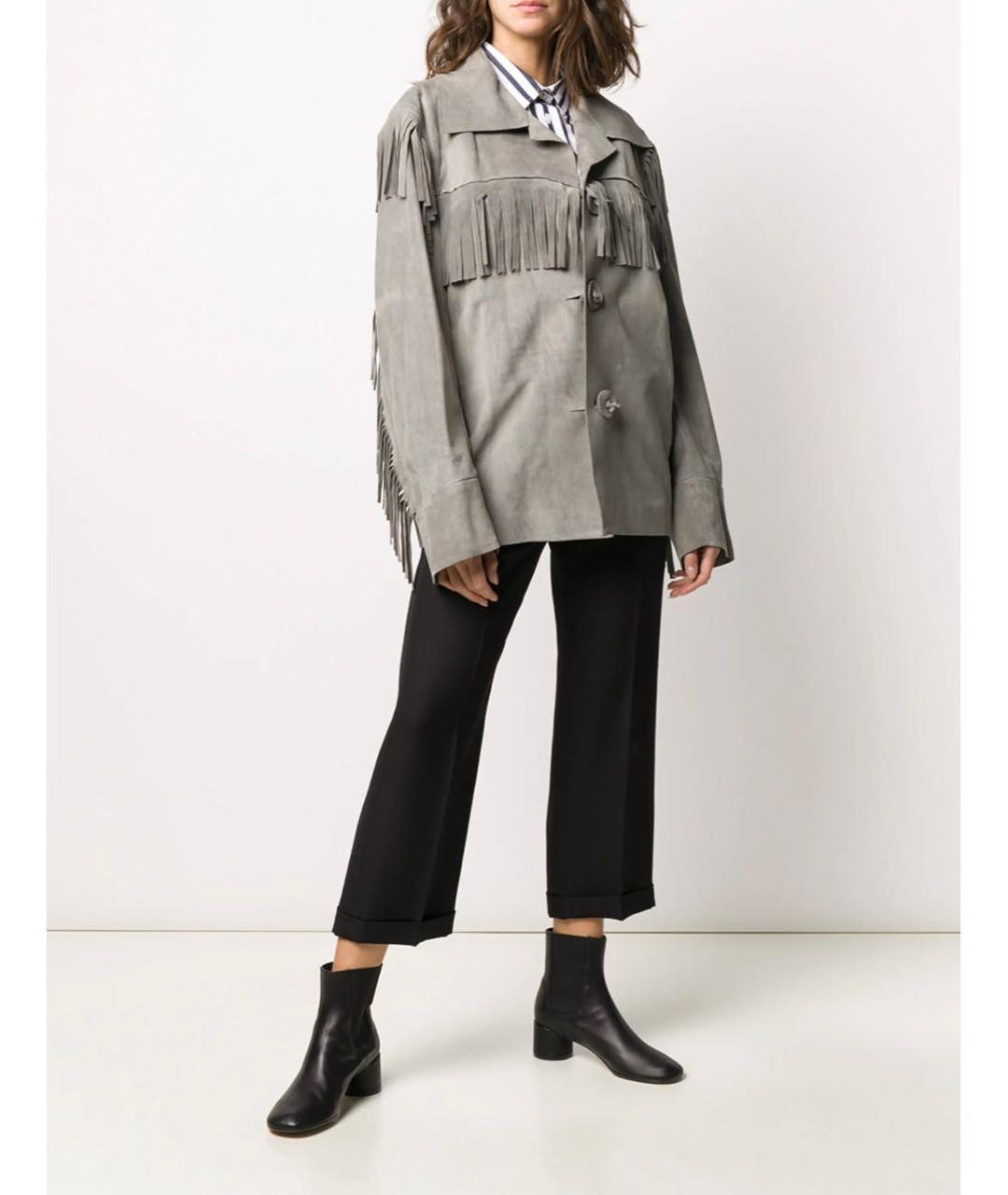 MAISON MARGIELA Серая замшевая куртка, фото 4