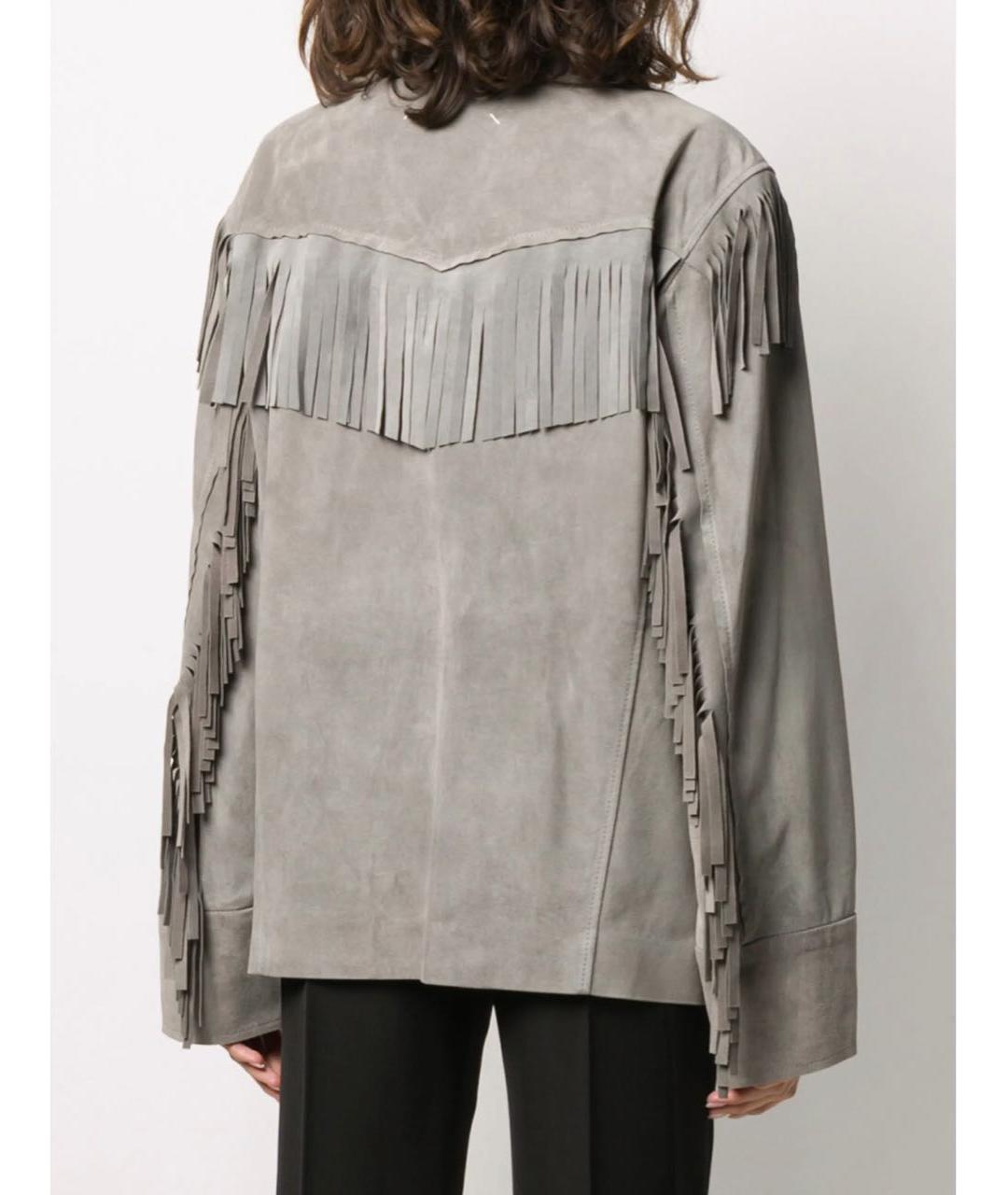 MAISON MARGIELA Серая замшевая куртка, фото 3