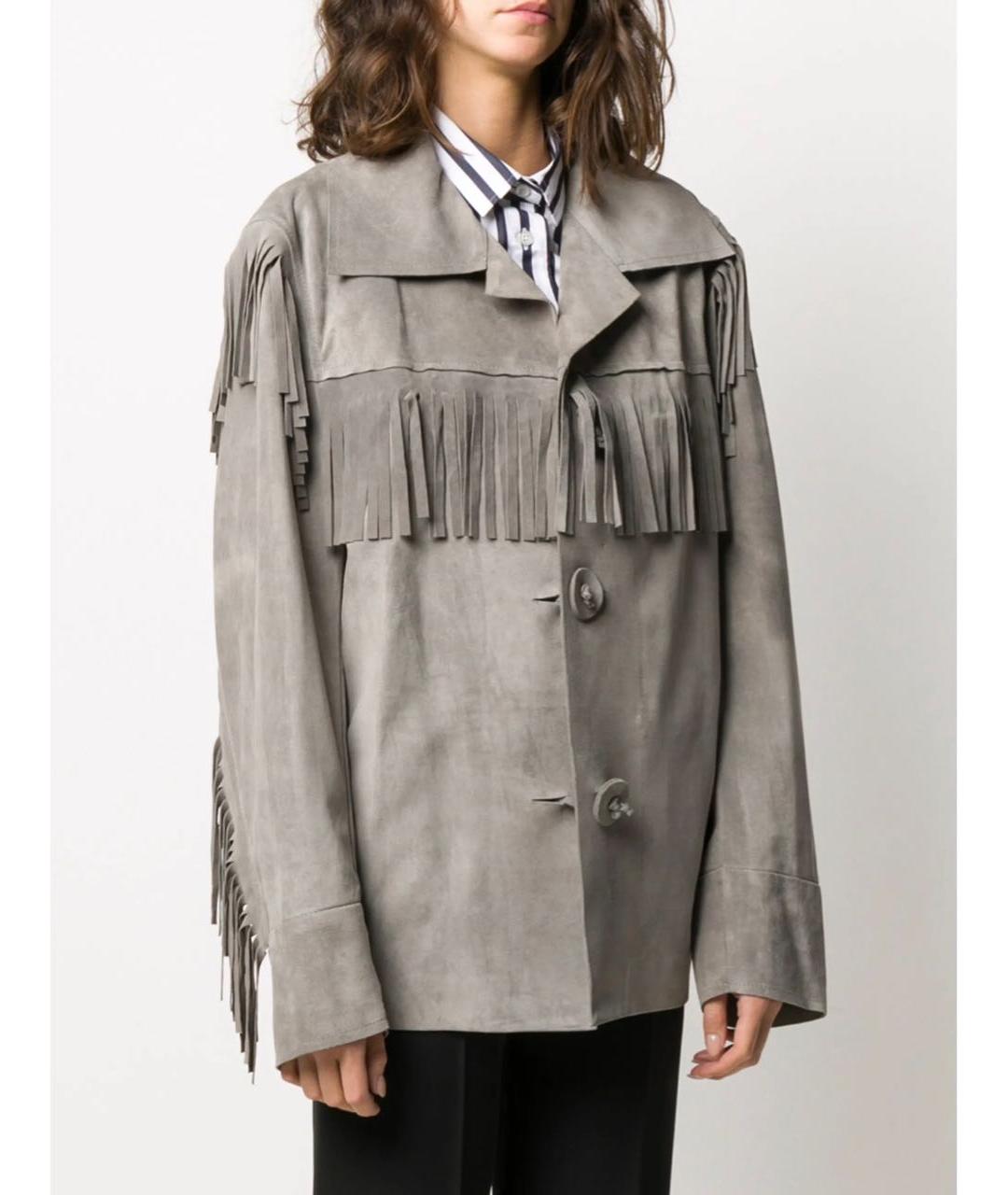 MAISON MARGIELA Серая замшевая куртка, фото 2