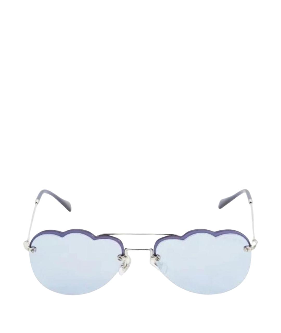 MIU MIU Голубые металлические солнцезащитные очки, фото 1