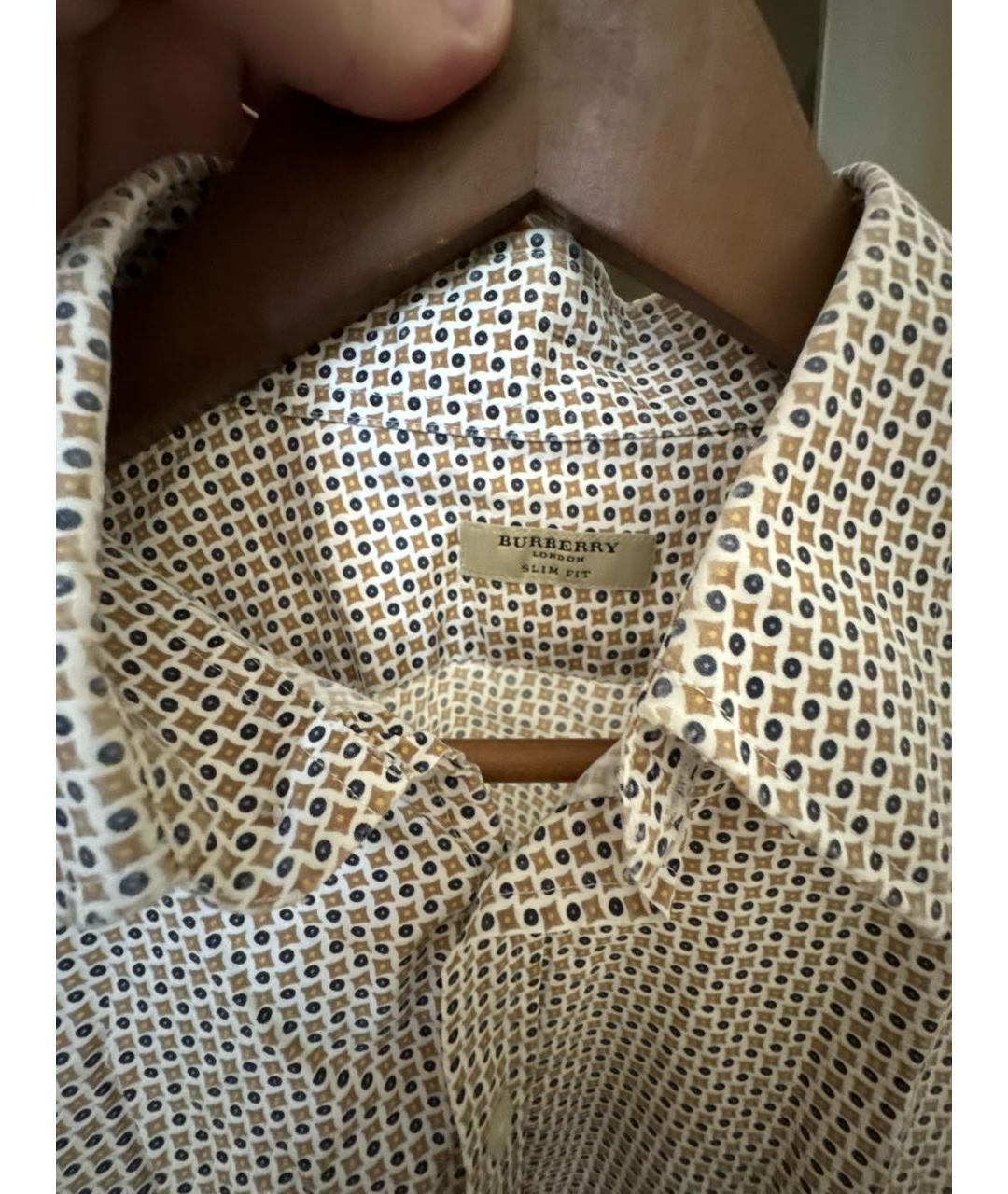BURBERRY Бежевая хлопковая классическая рубашка, фото 3