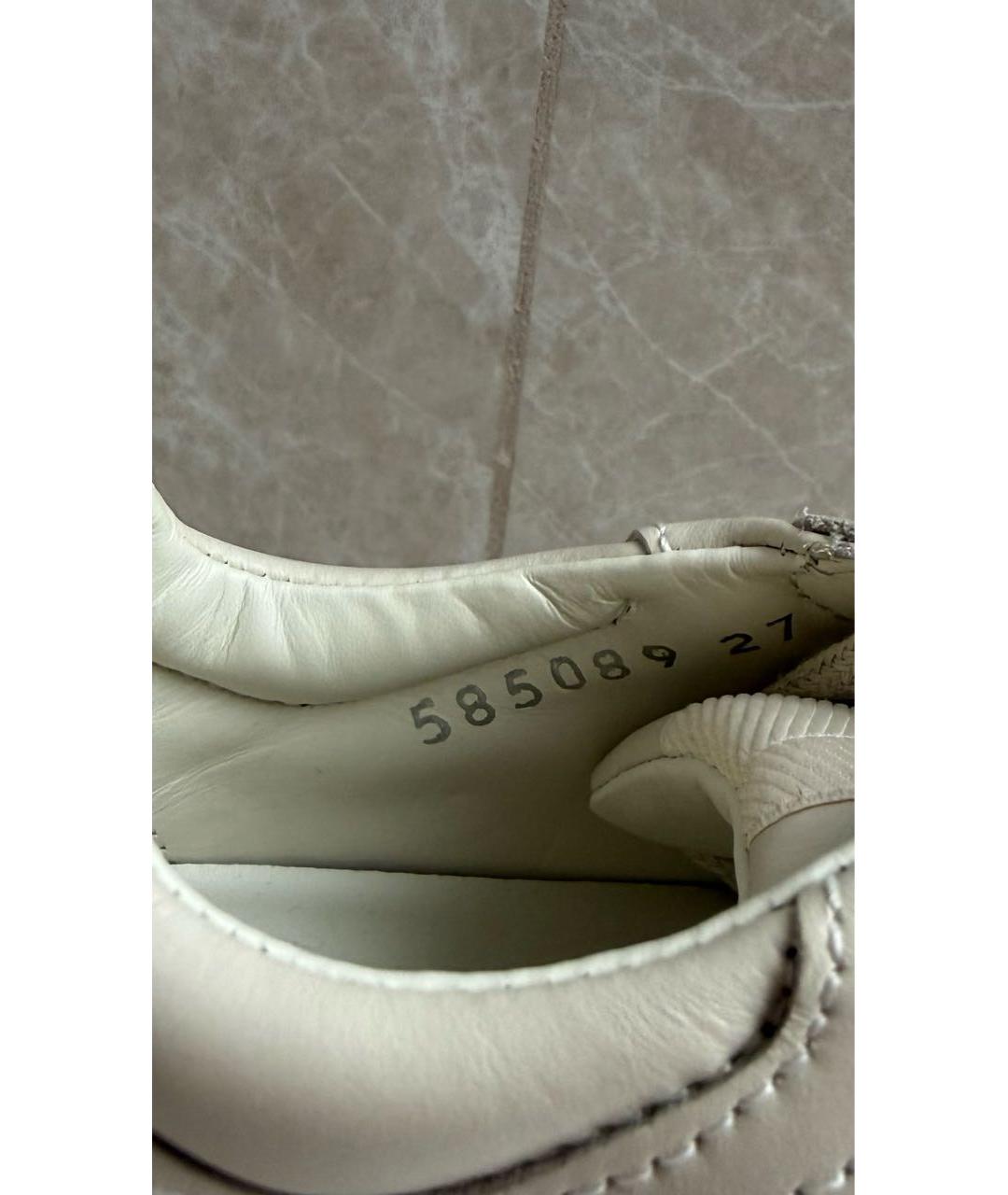 GUCCI Бежевые кожаные кеды, фото 5