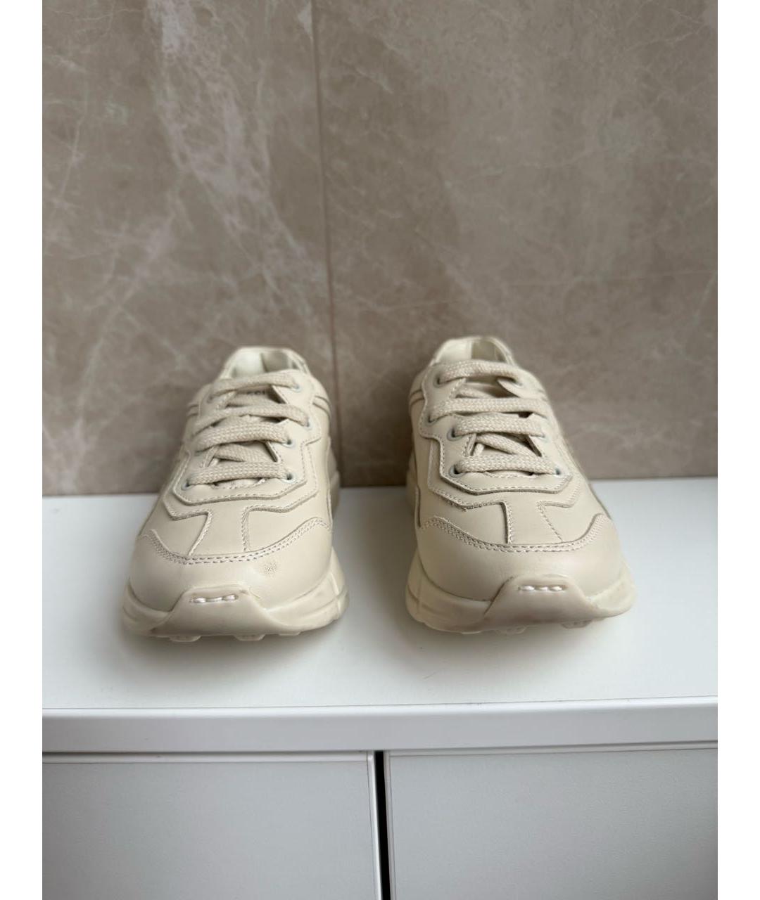 GUCCI Бежевые кожаные кеды, фото 2