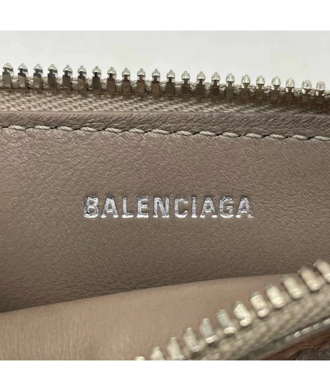 BALENCIAGA Серебряный кожаный кошелек, фото 4