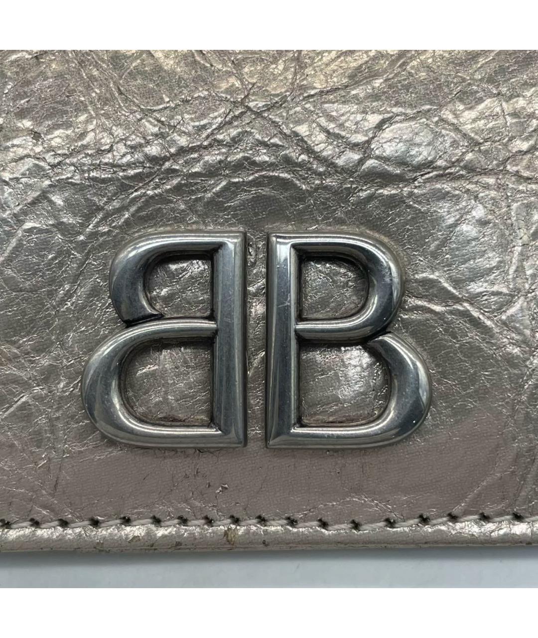 BALENCIAGA Серебряный кожаный кошелек, фото 5