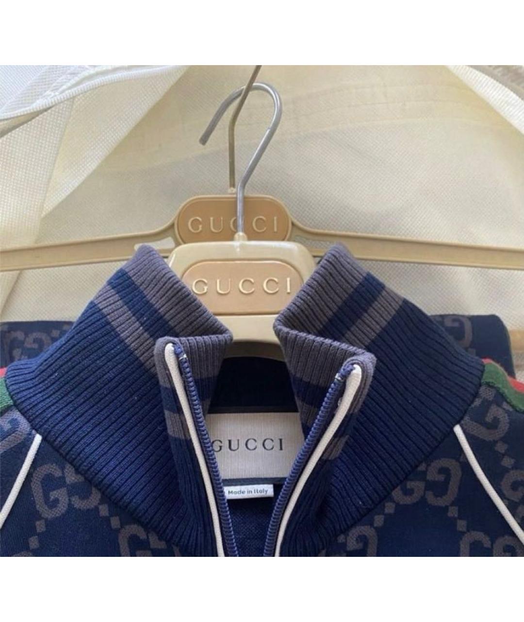 GUCCI Темно-синий хлопковый спортивный костюм, фото 7