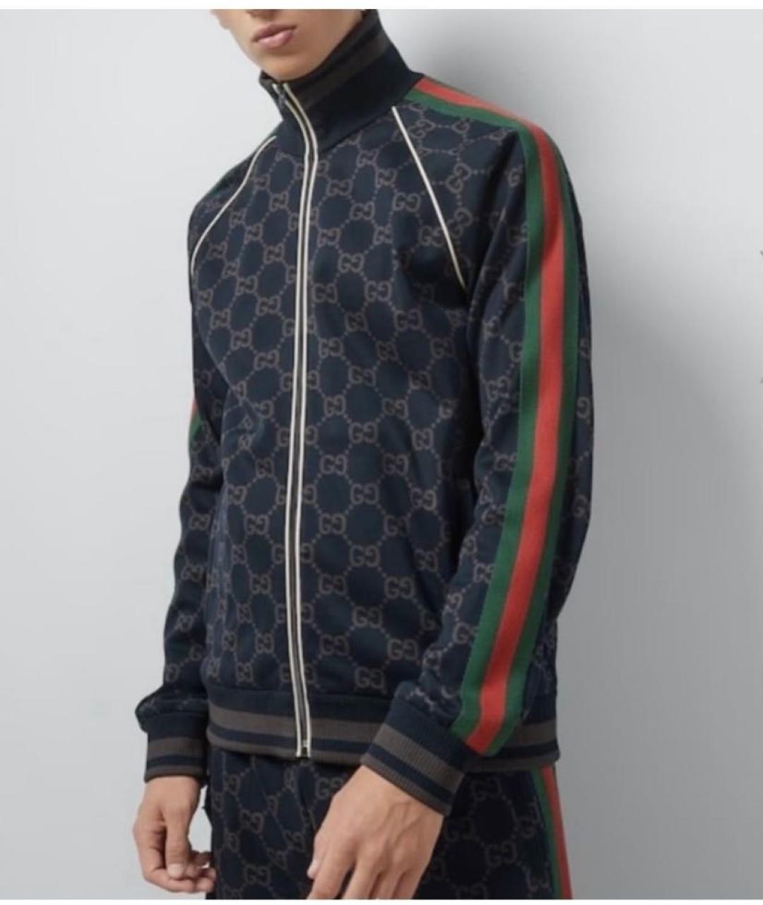 GUCCI Темно-синий хлопковый спортивный костюм, фото 3