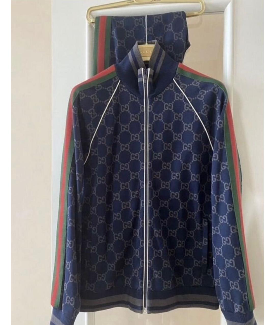 GUCCI Темно-синий хлопковый спортивный костюм, фото 8