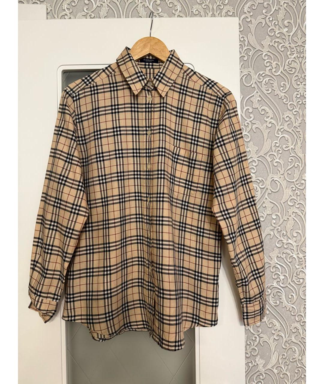 BURBERRY Бежевая хлопковая рубашка, фото 6