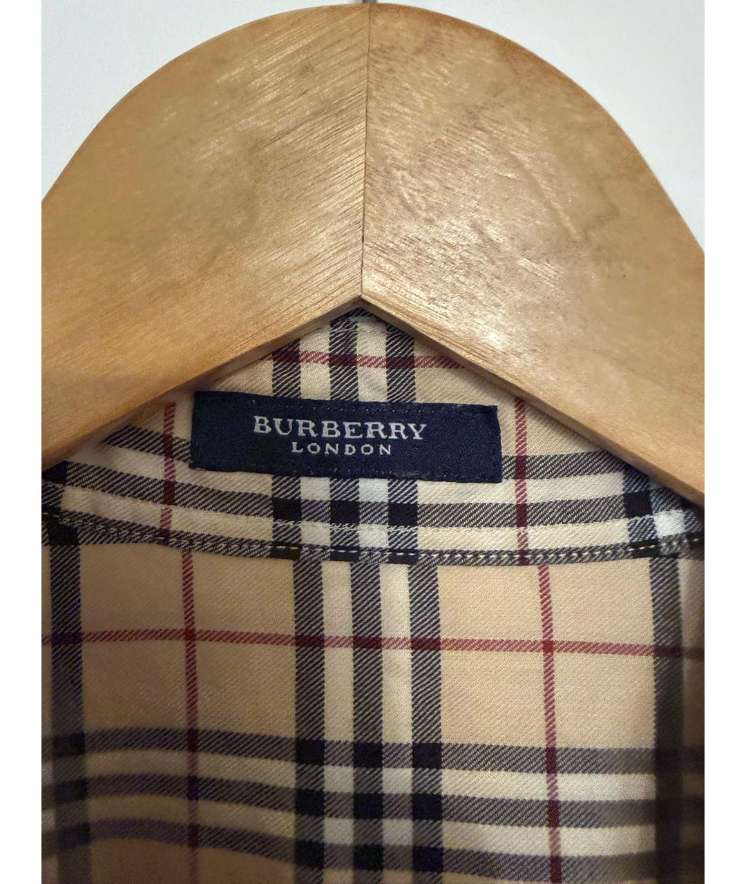 BURBERRY Бежевая хлопковая рубашка, фото 3