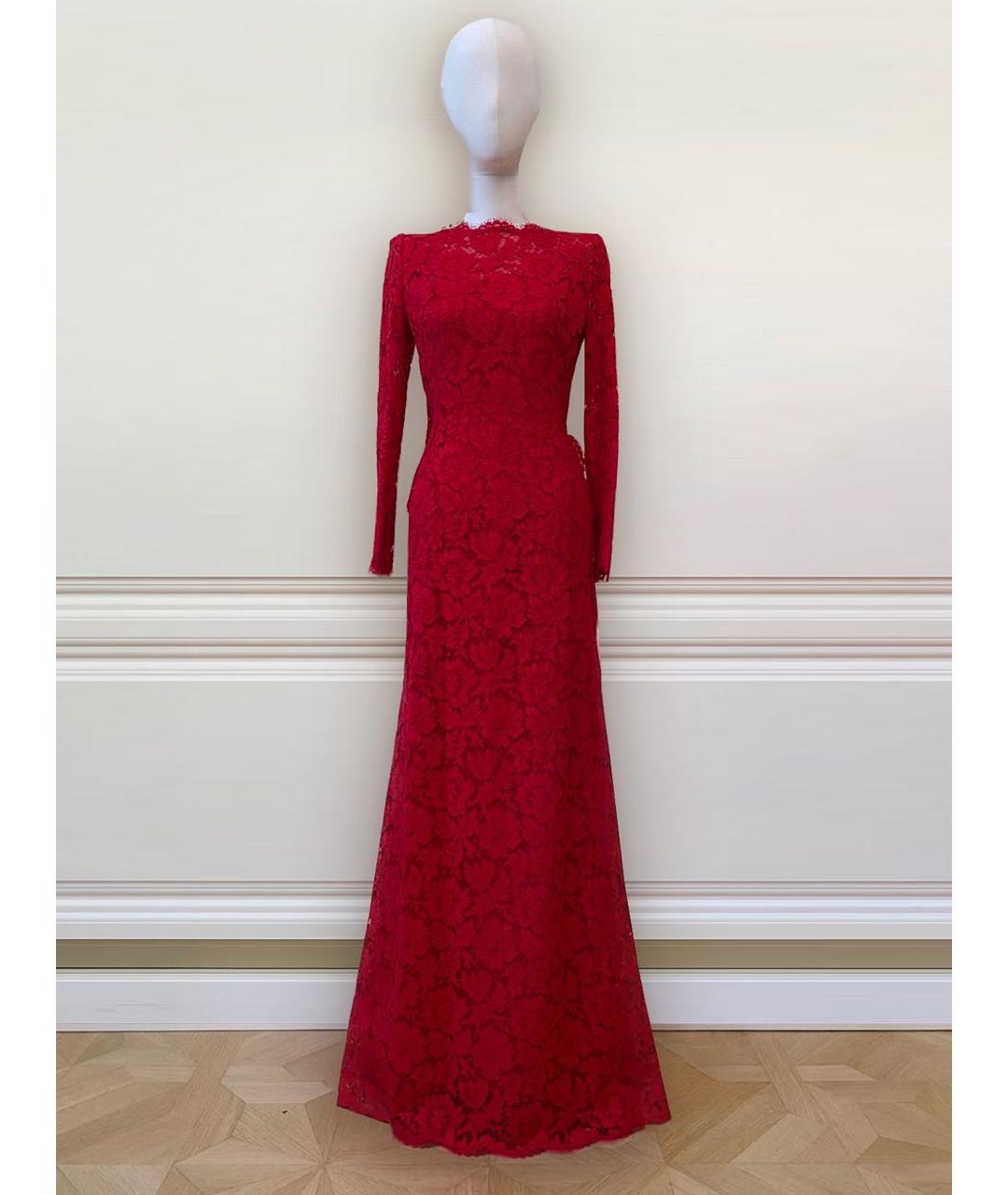 VALENTINO Красное кружевное вечернее платье, фото 9