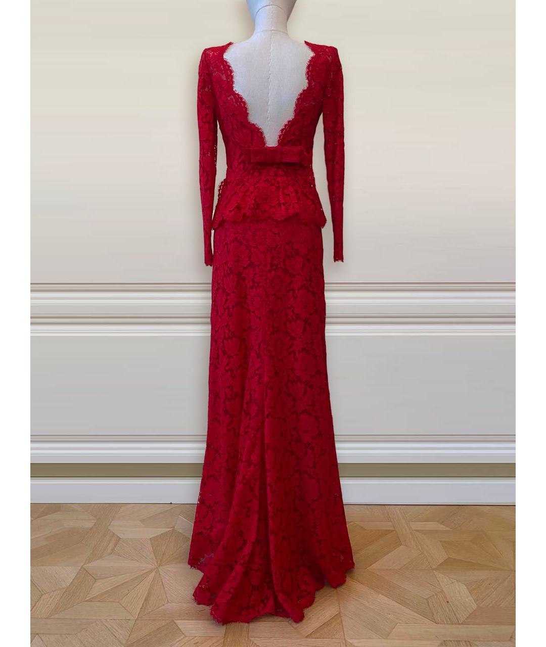 VALENTINO Красное кружевное вечернее платье, фото 2