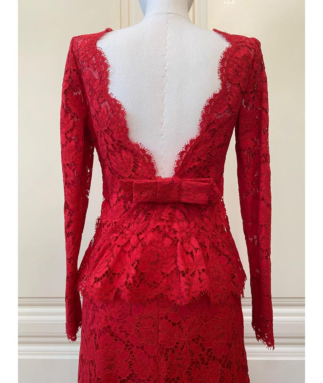 VALENTINO Красное кружевное вечернее платье, фото 8