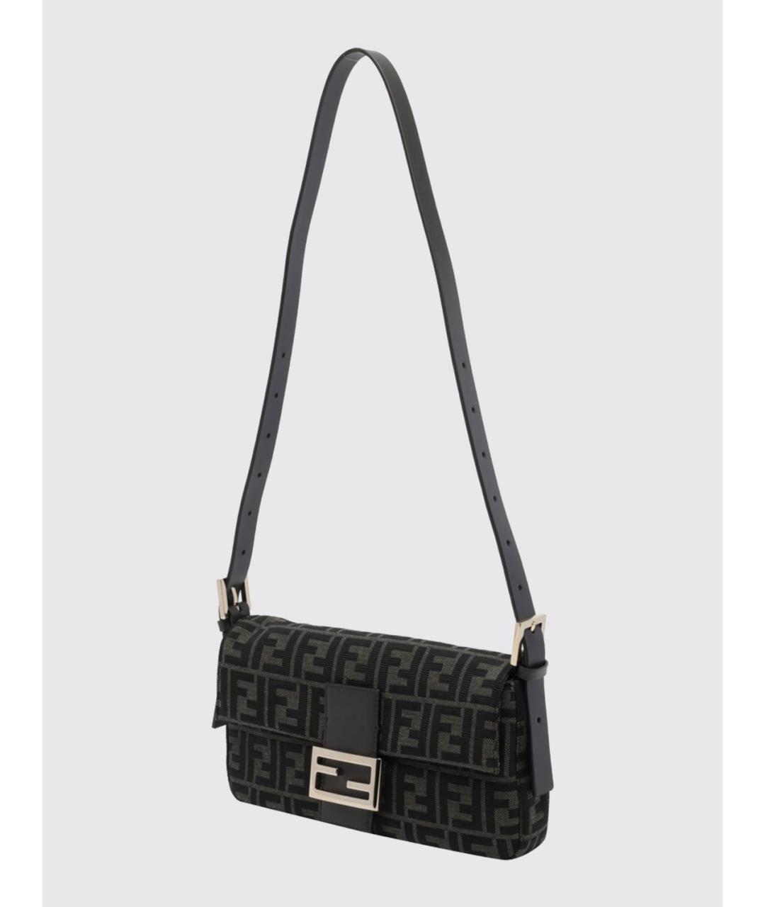 FENDI Коричневая тканевая сумка через плечо, фото 4
