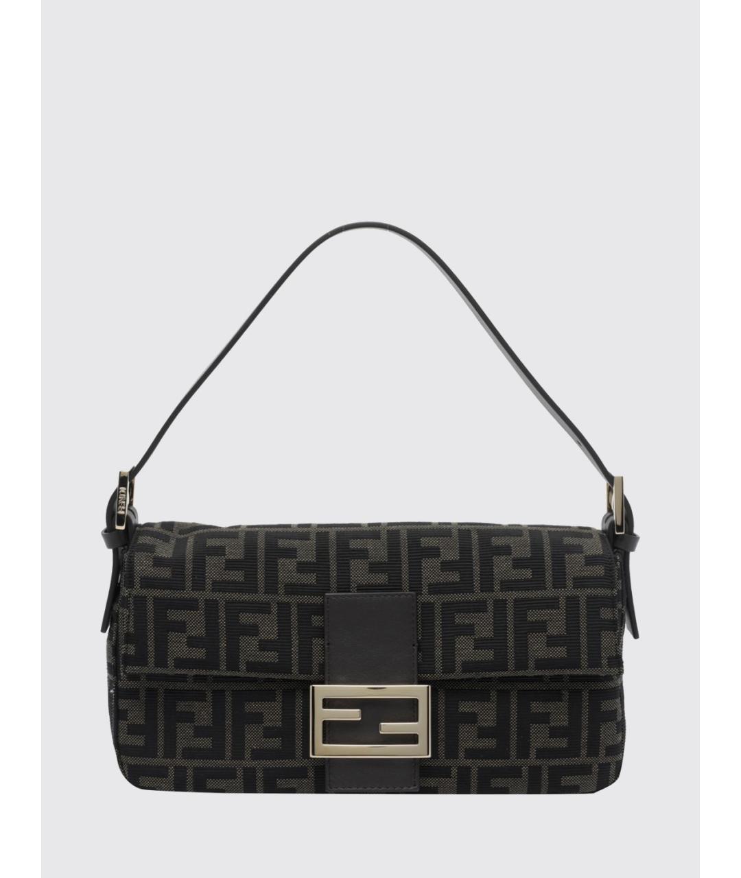 FENDI Коричневая тканевая сумка через плечо, фото 1