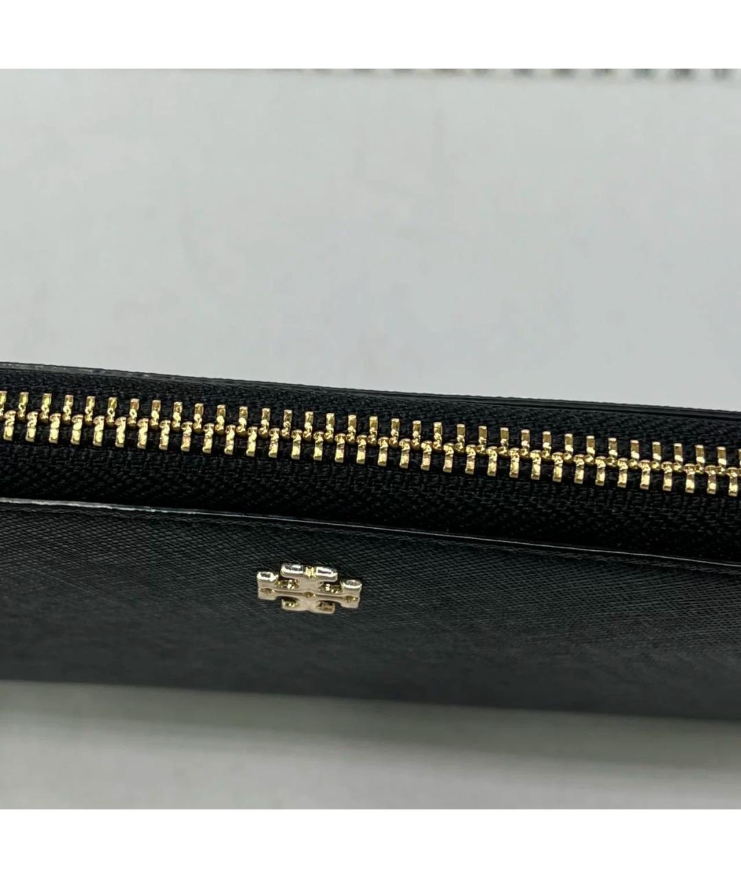 TORY BURCH Черный кожаный кошелек, фото 5