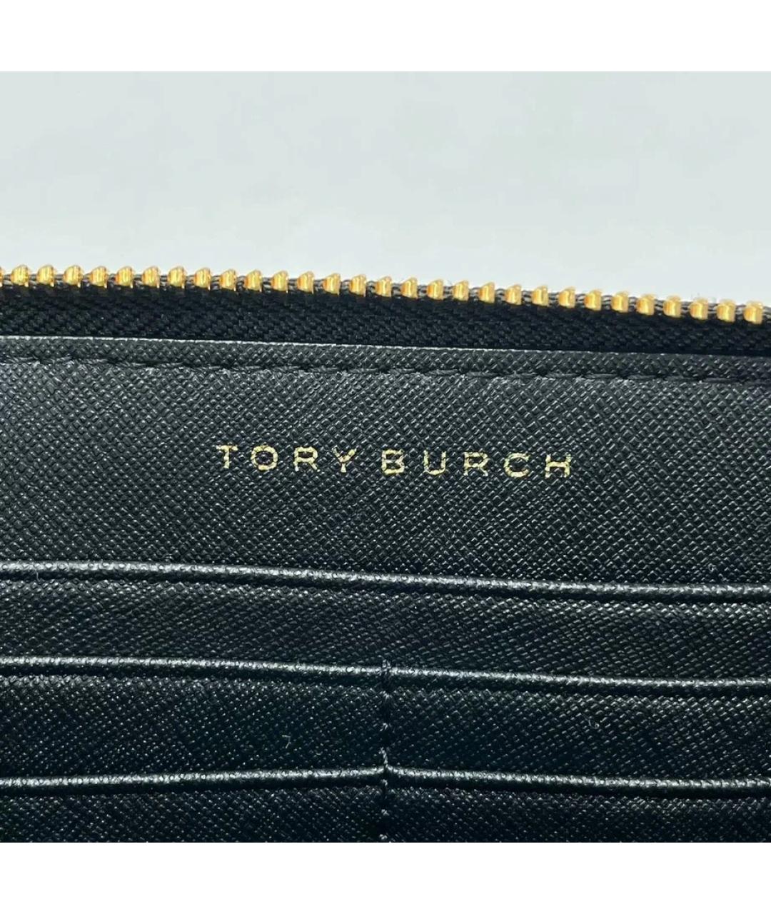 TORY BURCH Черный кожаный кошелек, фото 3