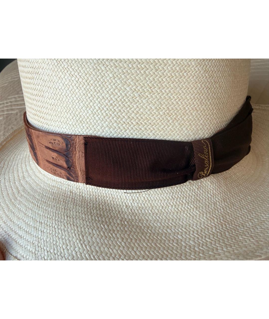 BORSALINO Белая соломенная шляпа, фото 3