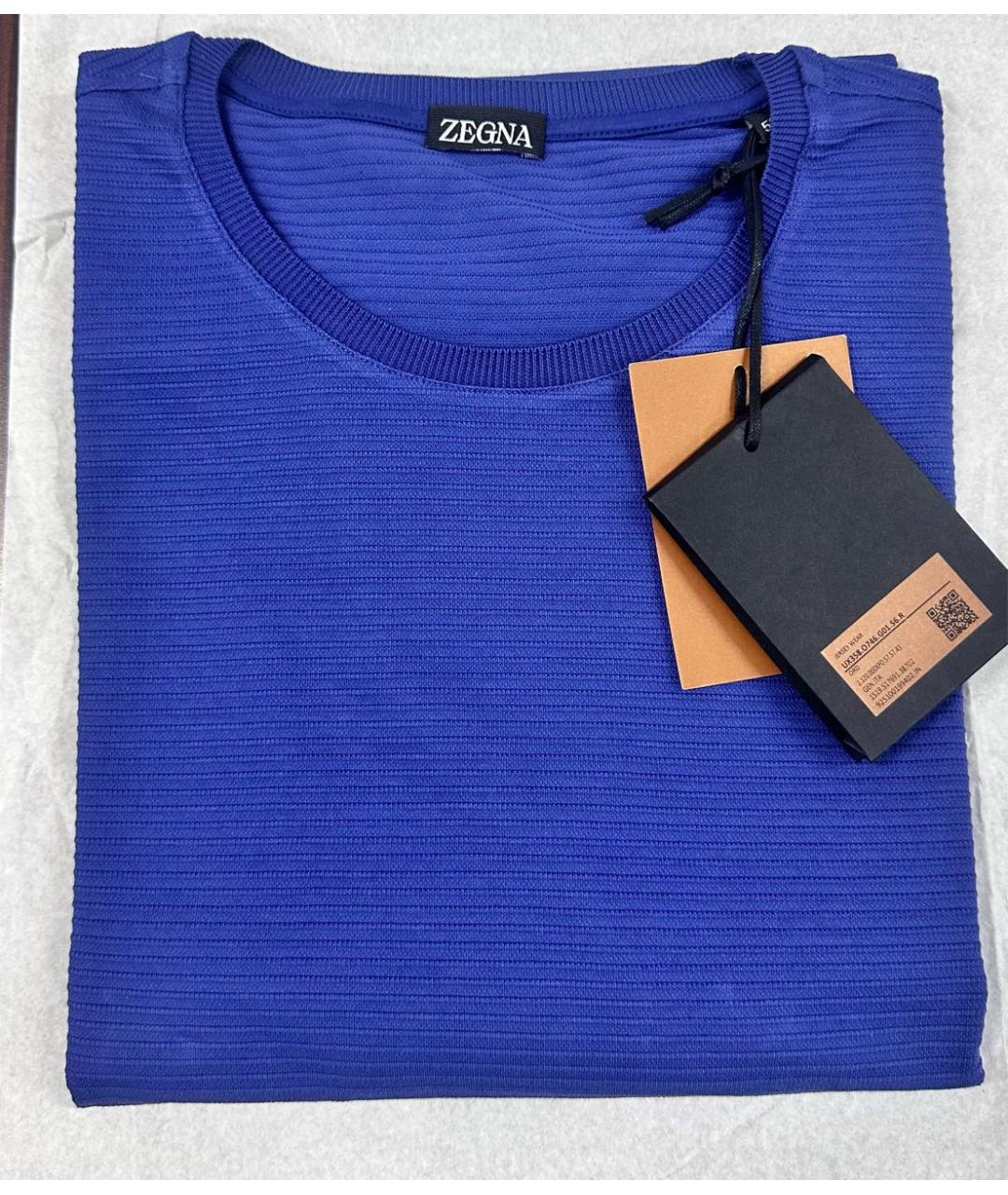 ZEGNA Синяя хлопковая майка, фото 2