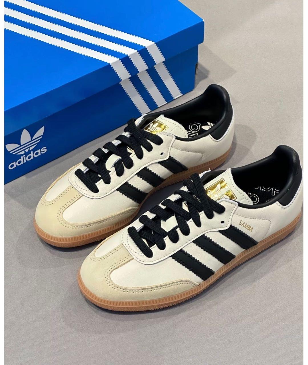 ADIDAS Бежевые кожаные кроссовки, фото 3