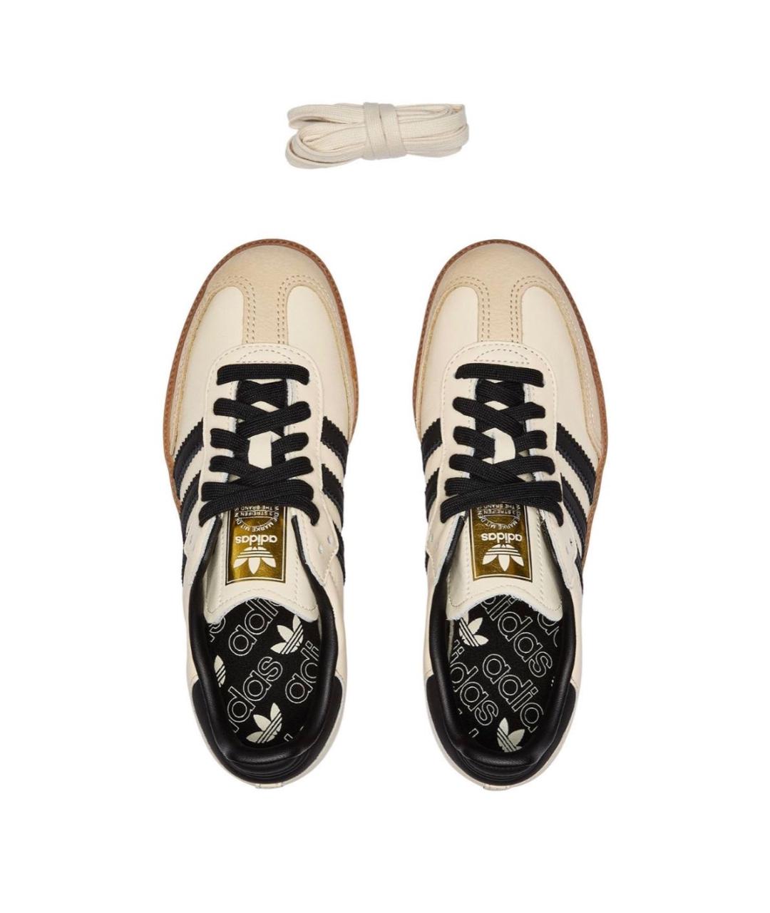 ADIDAS Бежевые кожаные кроссовки, фото 2