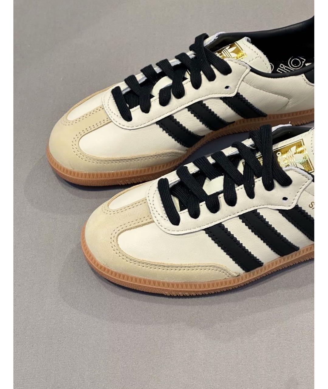 ADIDAS Бежевые кожаные кроссовки, фото 5