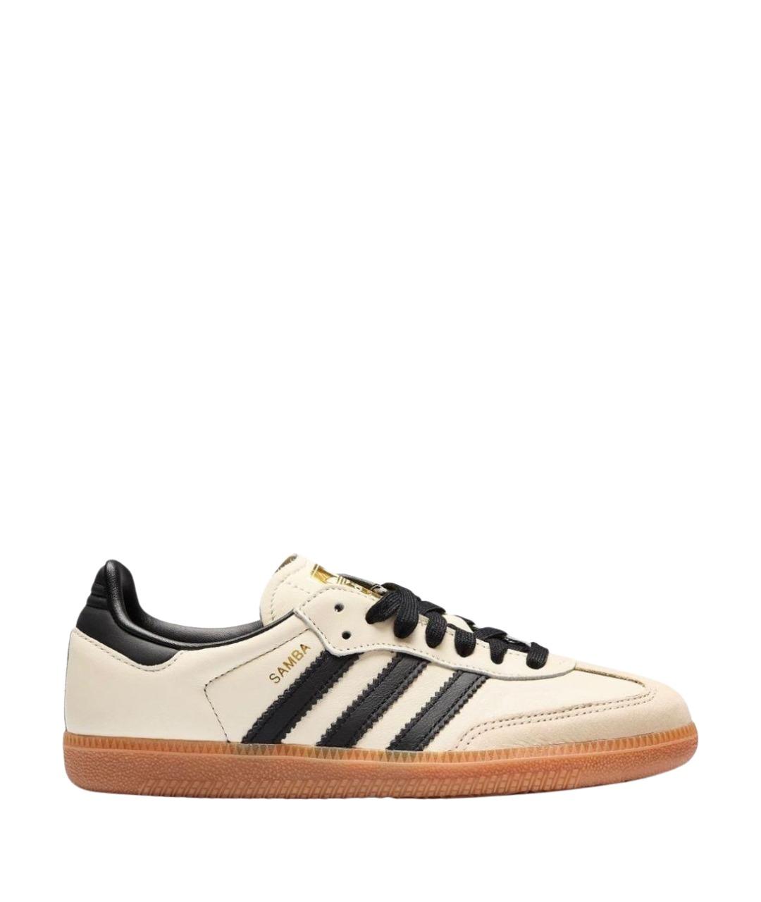 ADIDAS Бежевые кожаные кроссовки, фото 1